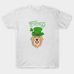 Happy ST Patrick's Day Dog Golden Retriever T-Shirt